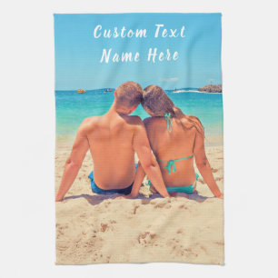 Votre serviette de cuisine photo avec texte person
