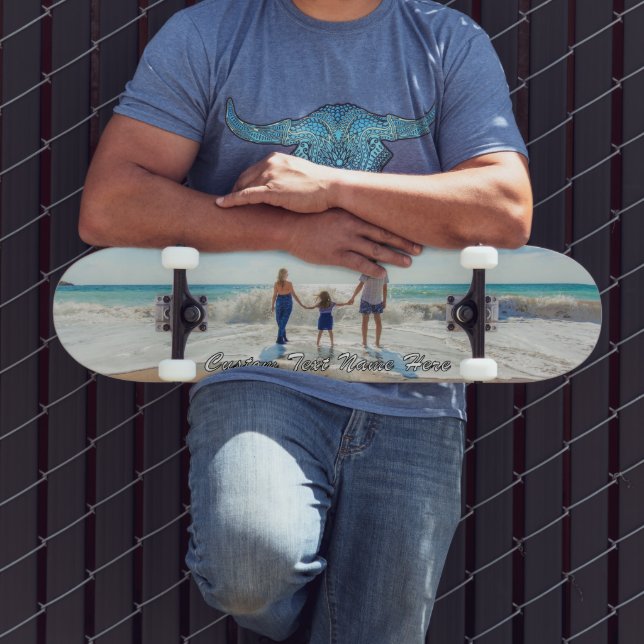 Votre Skateboard photo avec nom de texte personnal (Extérieur 3)