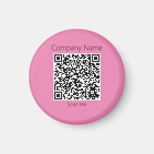 Votre Société QR Code Pour Le Site Web Pink Magnet (Devant)