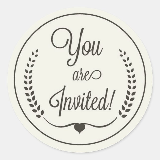 Votre Sticker Arrondi Classique Invité (Devant)