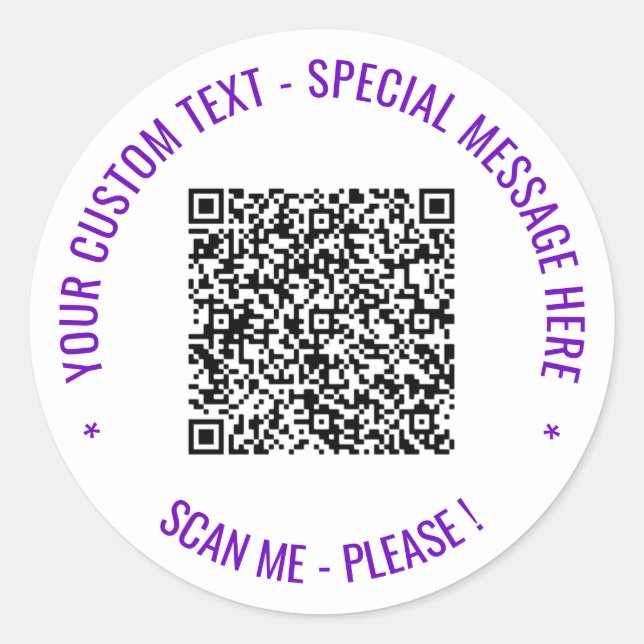 Votre Sticker d'arrondi de texte personnalisé Info (Devant)