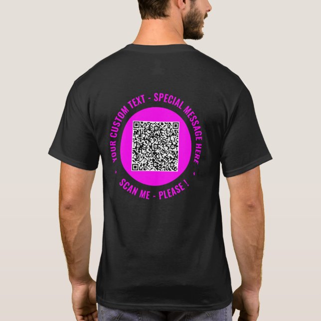 Votre T-Shirt à Code QR Drôle avec Texte Personnal (Dos)