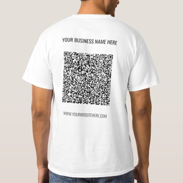 Votre T-Shirt d'affaires avec QR Code et Texte Per (Dos)