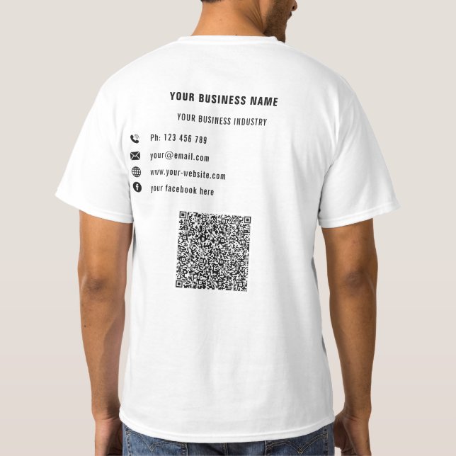 Votre T-Shirt d'affaires QR Code Scan et texte per (Dos)
