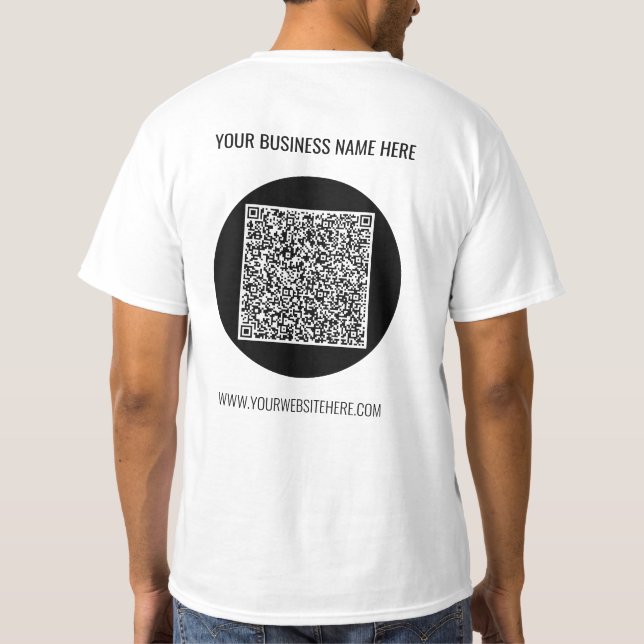 Votre T-Shirt d'affaires QR Code Scan et texte per (Dos)