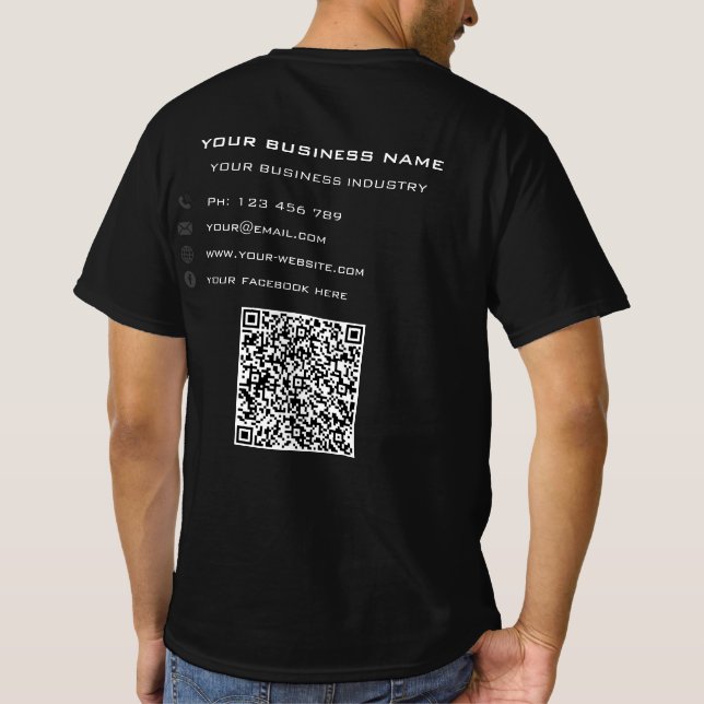 Votre T-Shirt d'affaires QR Code Scan et texte per (Dos)