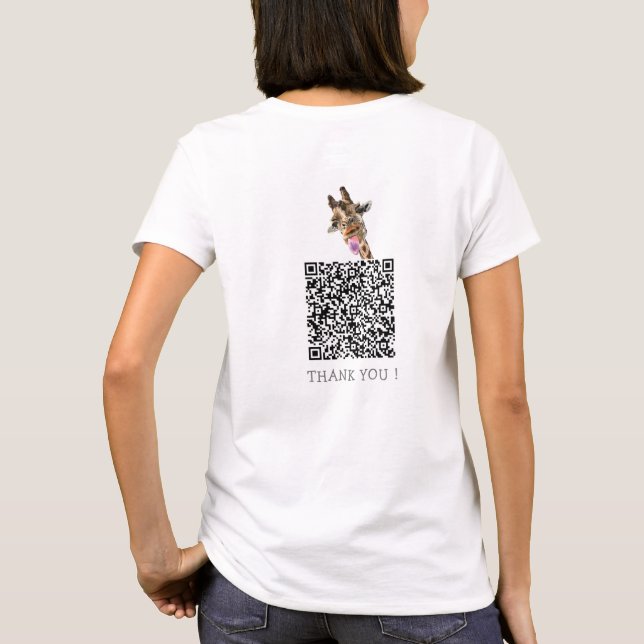 Votre T-Shirt de code QR avec une girafe drôle et  (Dos)