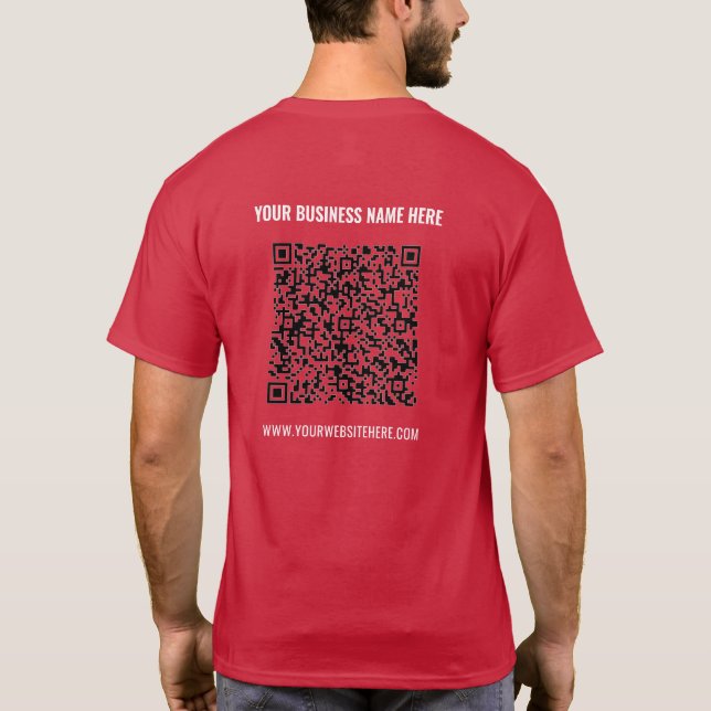 Votre T-shirt d'entreprise avec code QR et texte p (Dos)