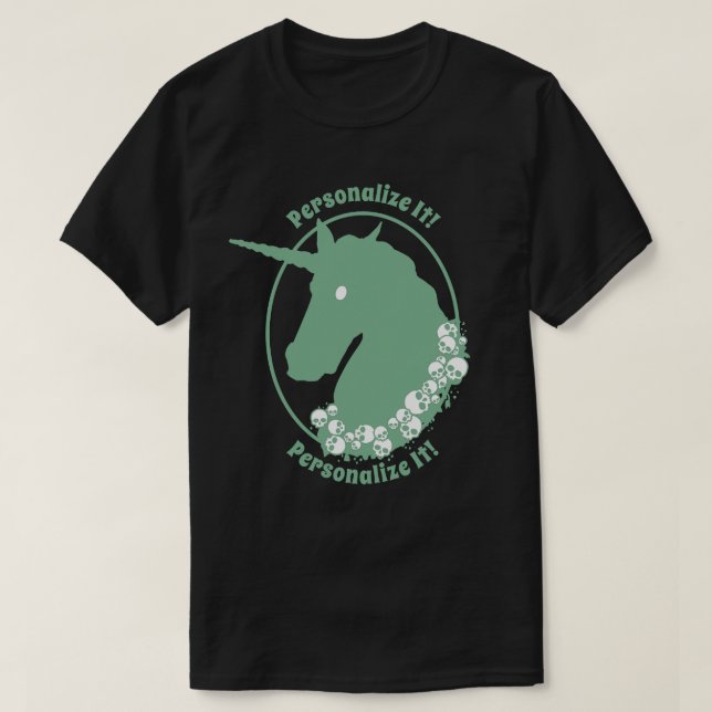 Votre T-Shirt Licorne Zombie Vert (Design devant)