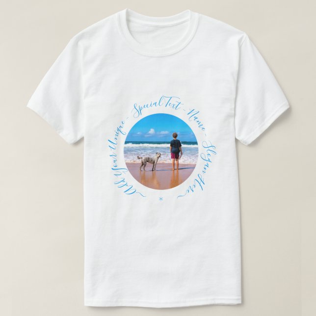 Votre T-shirt photo avec texte personnalisé (Design devant)