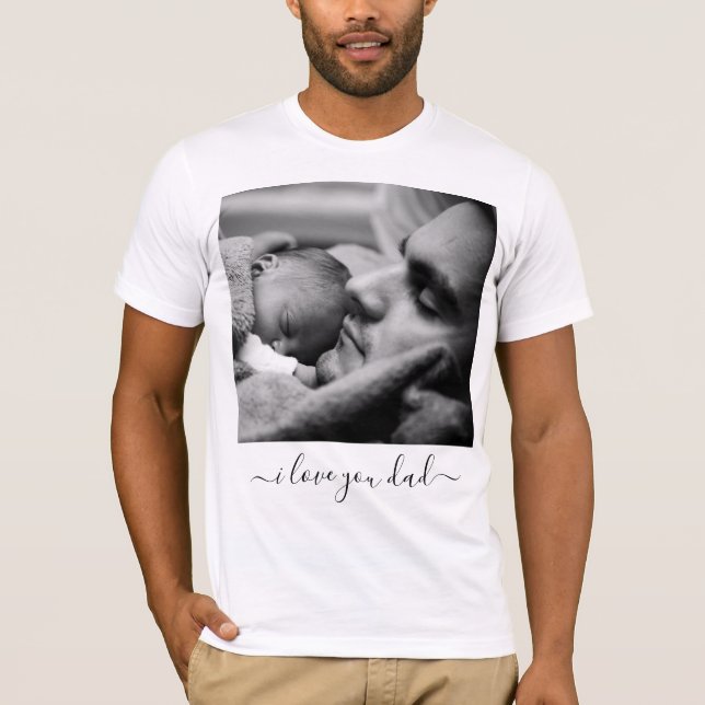 Votre T-Shirt Photo Papa avec Texte - Je t'aime Pa (Devant)