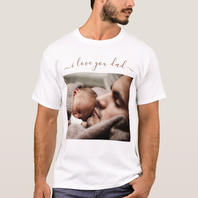 Votre T-Shirt Photo Papa avec Texte - Je t'aime Pa (Devant)