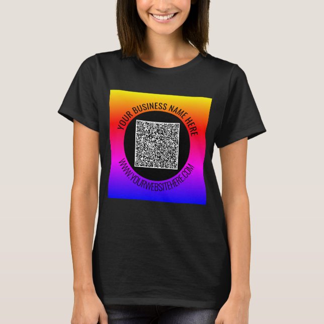 Votre T-shirt professionnel Code QR Exemple de tex (Devant)