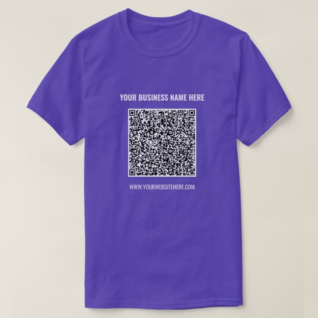 Votre T-shirt professionnel Code QR Exemple de tex (Design devant)