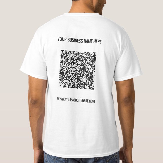 Votre T-shirt professionnel QR Code et texte perso (Dos)