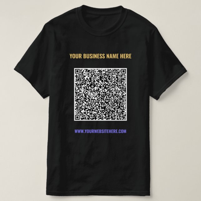 Votre T-shirt professionnel QR Code et texte perso (Design devant)