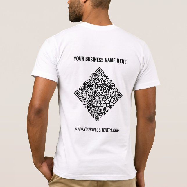 Votre T-shirt professionnel QR Code et texte perso (Dos)
