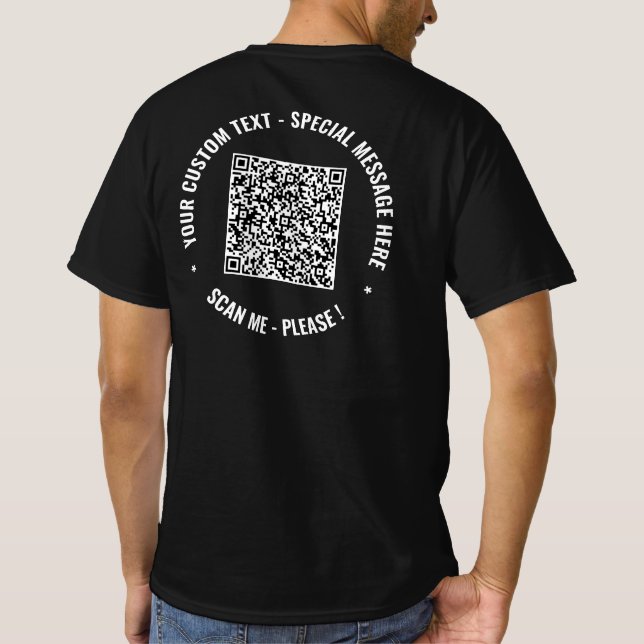Votre T-Shirt promotionnel QR Code et texte person (Dos)