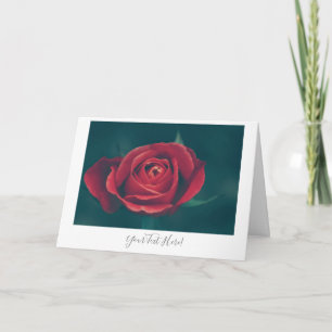 Votre texte Carte de vœux Fleur de Rose Rouge Magn