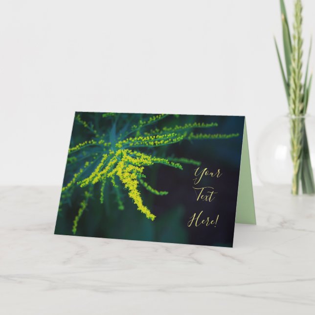Votre texte Carte de voeux Fleur Jaune Vert Ferne (Devant)