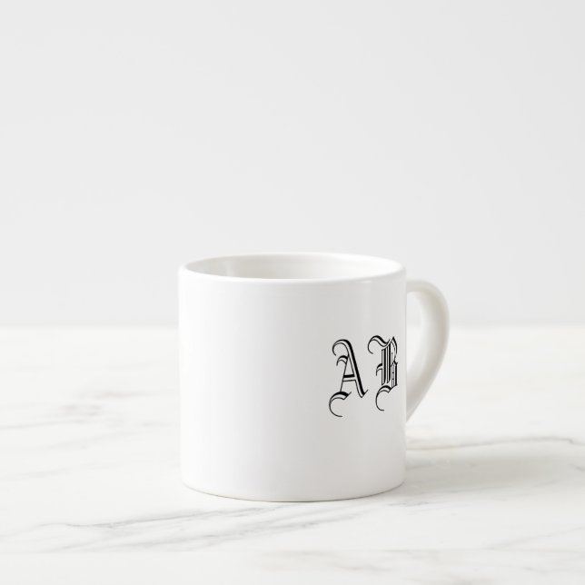 Votre texte Ceramic Espresso Mug Monogram Modèle (Devant droit)