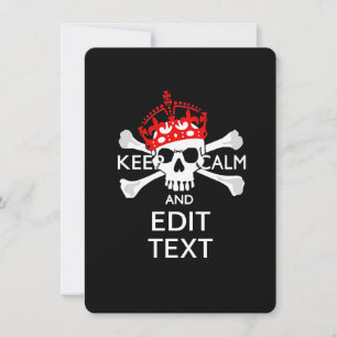 Votre texte Gardez le calme Crossbones de couronne