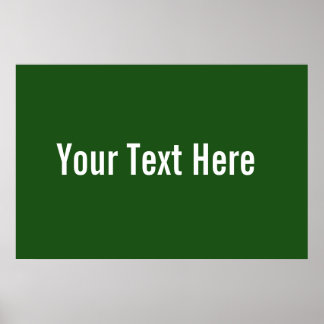 Votre texte ici Poster horizontal vert personnalis