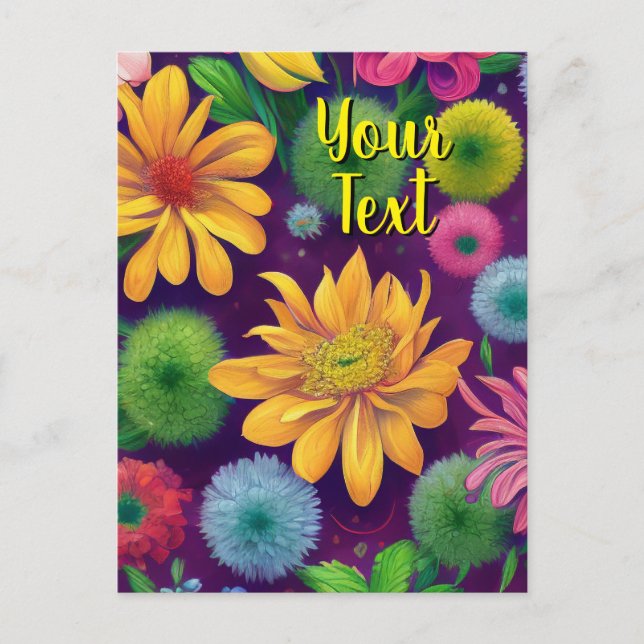 Votre texte personnalisé Fleurs mixtes 14 Modèle (Devant)