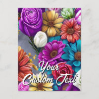 Votre texte personnalisé Fleurs mixtes 24 Modèle