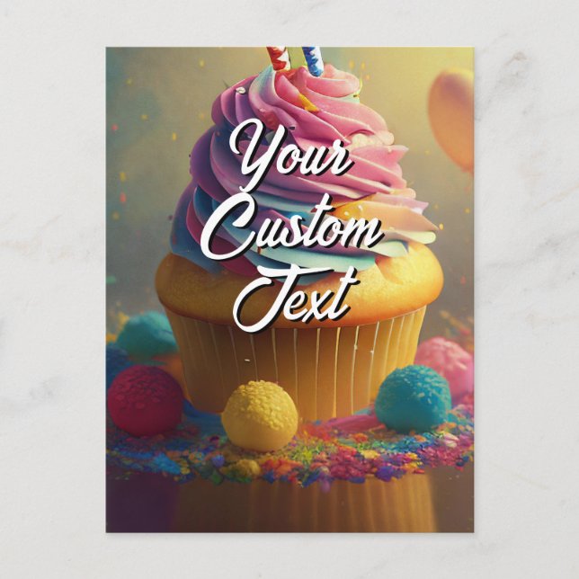 Votre texte personnalisé Joyeux Modèle Cupcake d'a (Devant)