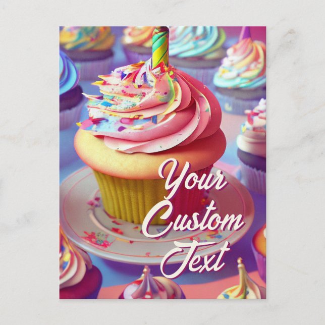 Votre texte personnalisé Joyeux Modèle Cupcake d'a (Devant)