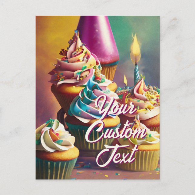 Votre texte personnalisé Joyeux Modèle Cupcake d'a (Devant)