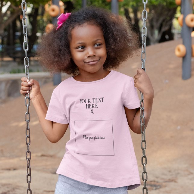 Votre Texte Photo - Jolies filles T-shirt enfant-j (Créateur téléchargé)