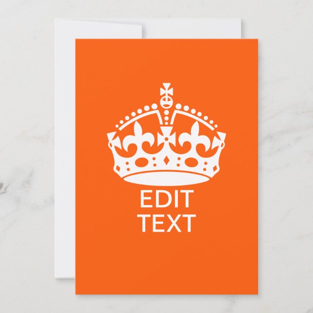 Votre texte sur Couronne Keep Calm Orange (Devant)