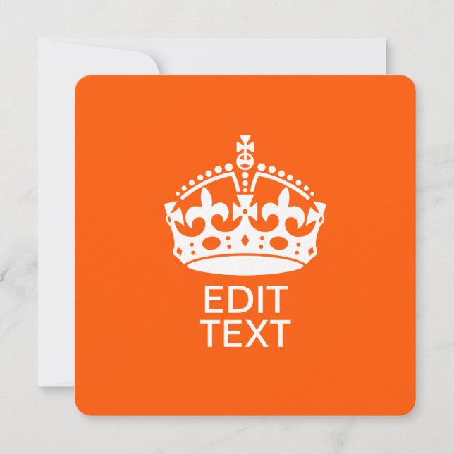 Votre texte sur Couronne Keep Calm Orange (Devant)