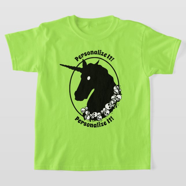VOTRE TEXTE T-shirt Zombie Unicorn (Poser)