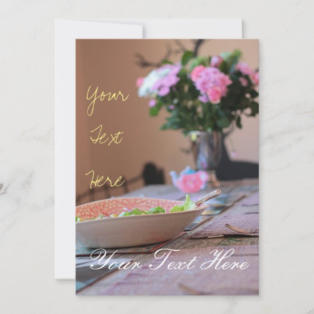 Votre texte Tableau Fleurs Bouquet Invitation à dî (Devant)