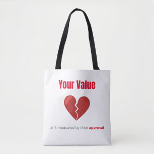 Votre Valeur – Sac Cabas avec Citation Motivante