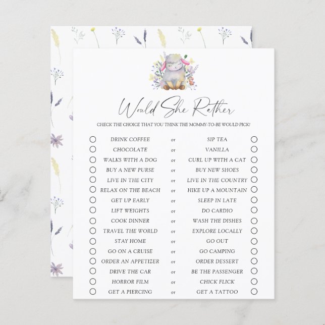 Voudrait-elle jouer - agneau de bébé (Devant / Derrière)