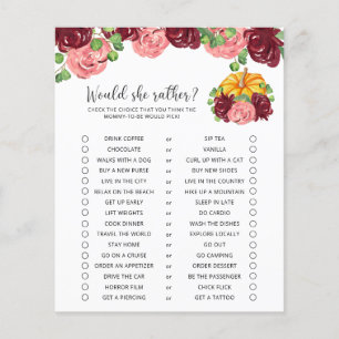 Voudrait-Elle Plaire - Baby shower Citrouille Jeu