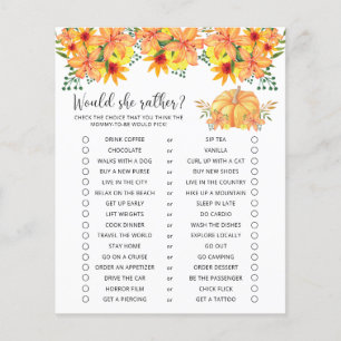 Voudrait-Elle Plaire - Baby shower Citrouille Jeu