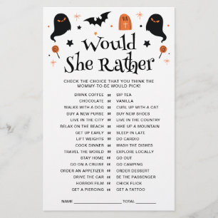 Voudrait-Elle Plaire Halloween Baby shower Jeu