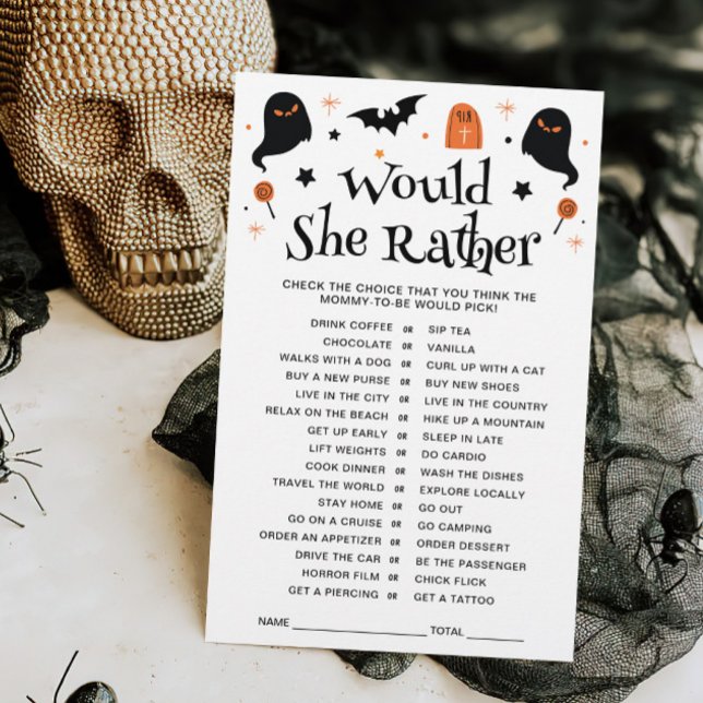 Voudrait-Elle Plaire Halloween Baby shower Jeu (Créateur téléchargé)
