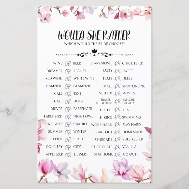 Voudrait-Elle Plutôt Fête des mariées Jeu (Devant)