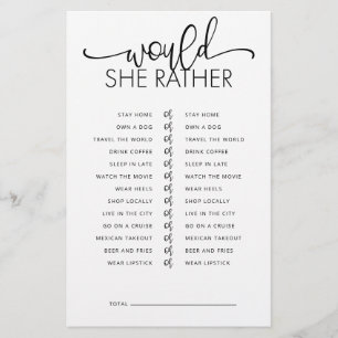 Voudrait-Elle Plutôt Fête des mariées Jeu