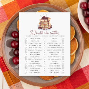 Voudrait-elle plutôt Pancakes baby shower jeu