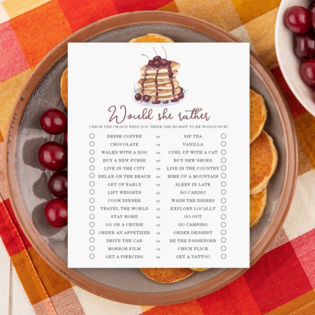 Voudrait-elle plutôt Pancakes baby shower jeu (Créateur téléchargé)