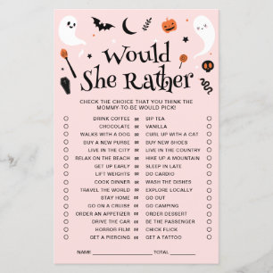 Voudrait-Elle Plutôt Pink Halloween Baby shower Je