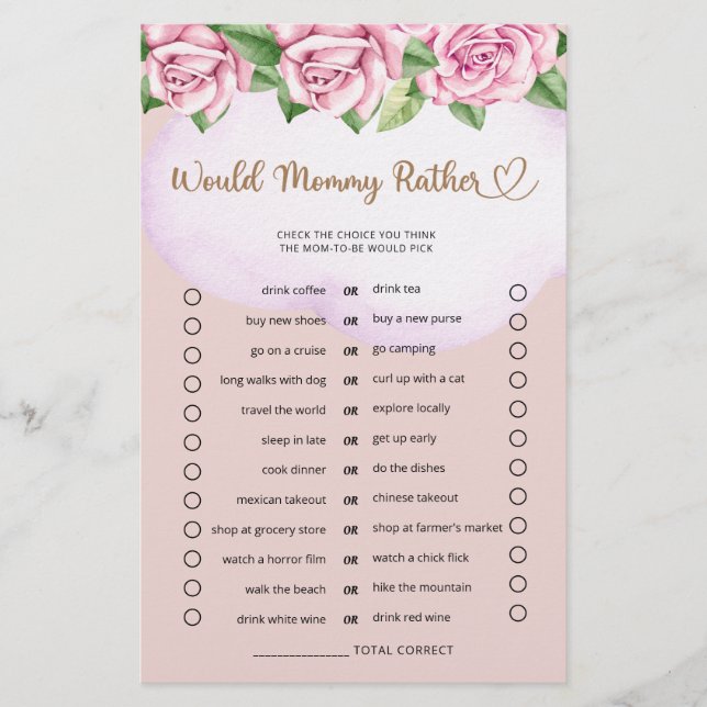 Voudrait Maman Assez Teddy ours Baby shower fille (Devant)