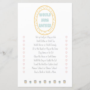 Voudrait Maman Plutôt Aventure Baby shower Jeu